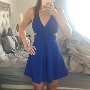Express size 0 blue dress with cutouts